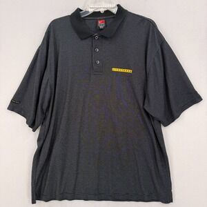 Nike Dri-FIT Livestrong Y2K Polo Shirt Men XL Black Gray Stripe Golf Team